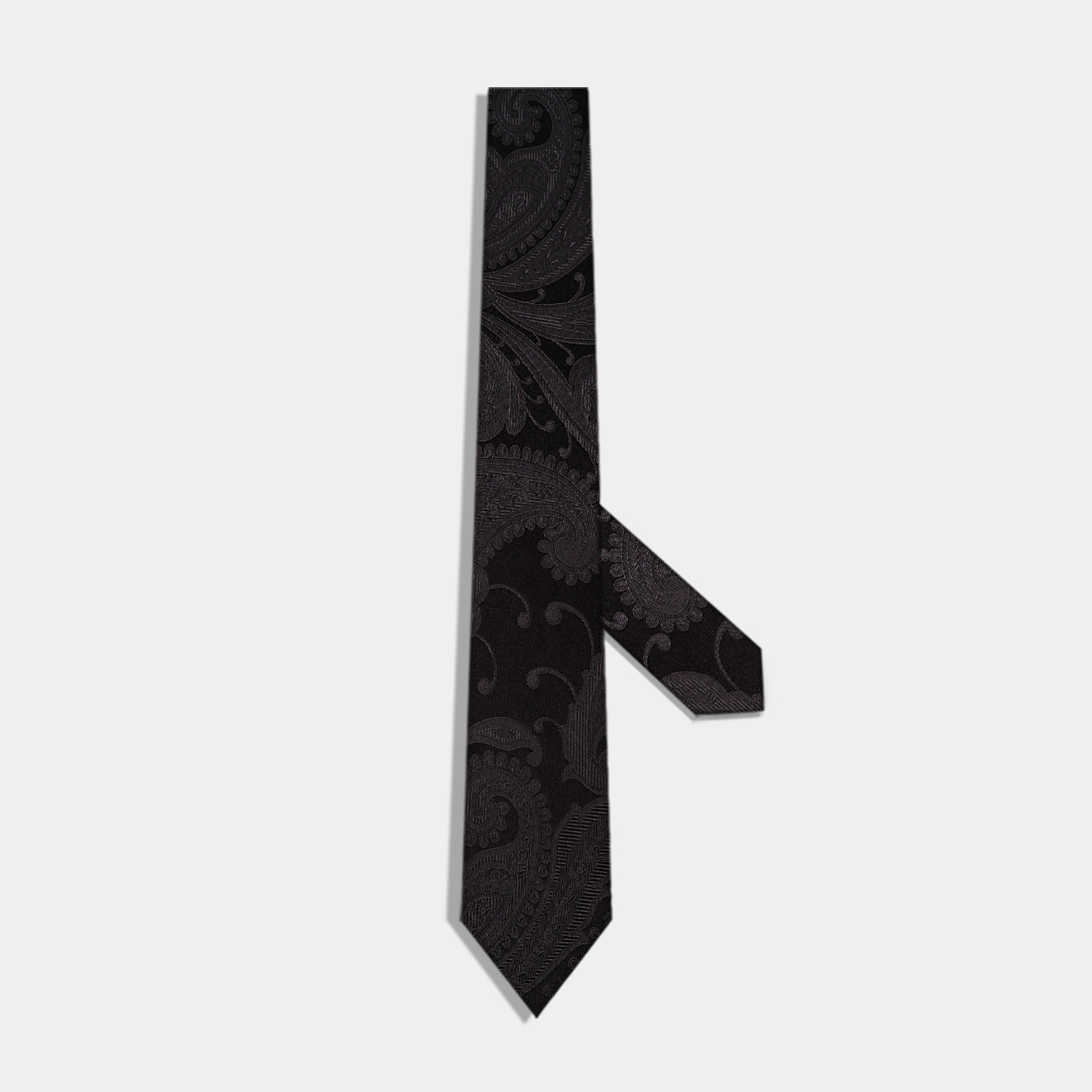 黑色腰果花纹领带