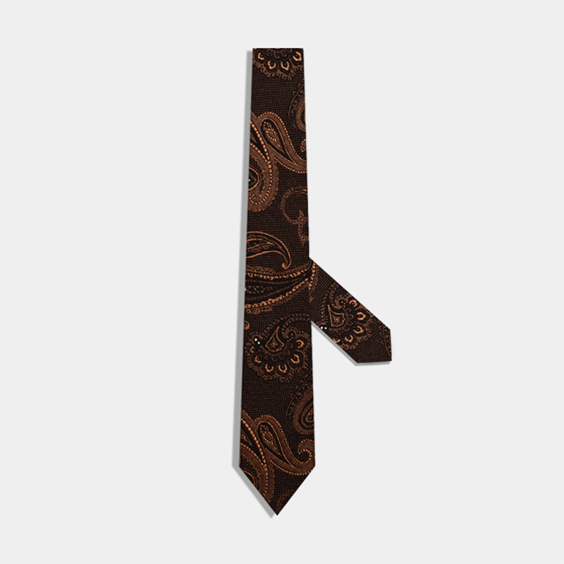 美拉德棕真丝领带
