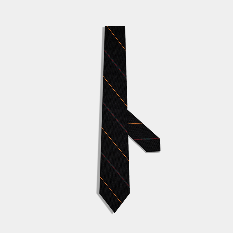 橙线斜纹真丝领带