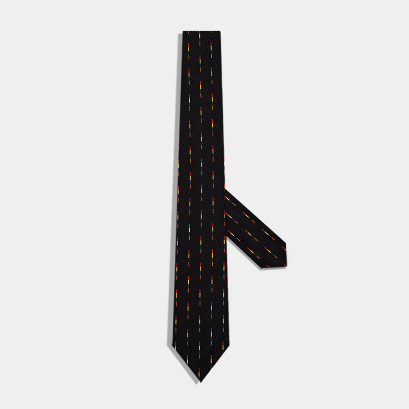 流星条纹真丝领带